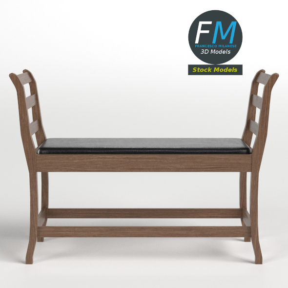 Bench with leather - 3Docean 22908347
