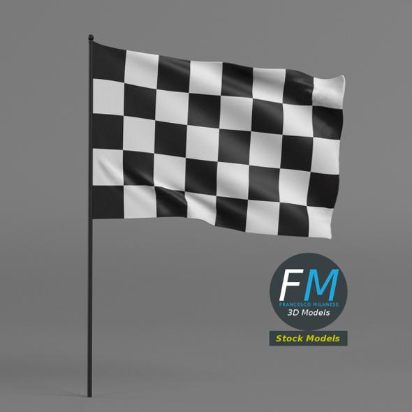 Checkered racing flag - 3Docean 23471406