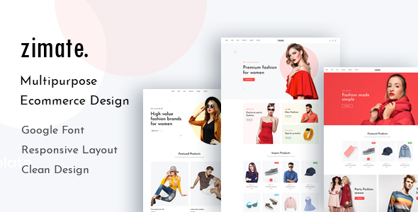 Zimate - eCommerce PSD Template