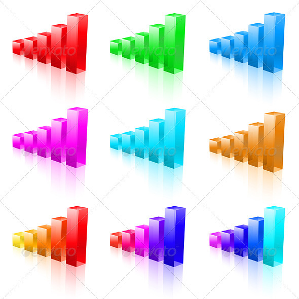 Abstract vector bar graphs - Concepts Business