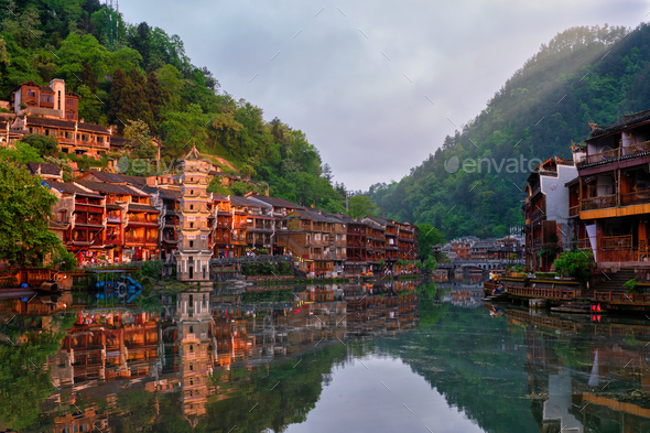 Feng Huang Ancient Town (Phoenix Ancient Town) , China - Stock Photo - Images