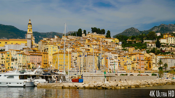 4K Menton Town in France alt