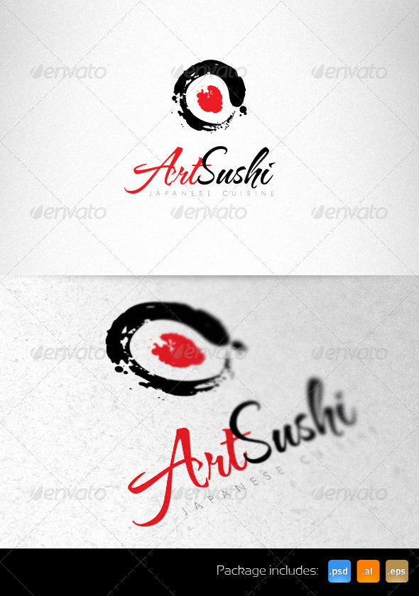 Art Sushi Creative Logo Template - Vector Abstract