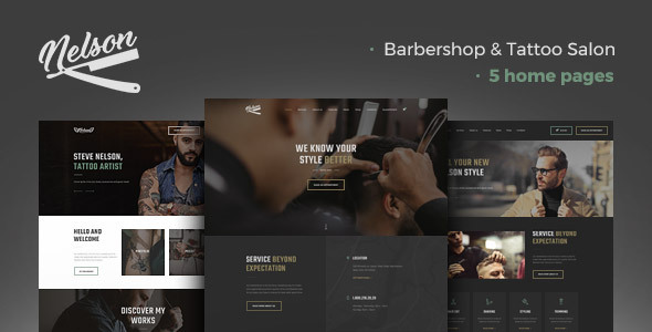 Nelson – Barbershop Hairdresser & Tattoo Salon WordPress Theme