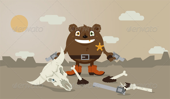 Wild Cowboy Bear - Animals Characters