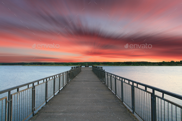 Sunset on the lake - Stock Photo - Images