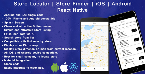 React native Store finder - Locator for iOS and android