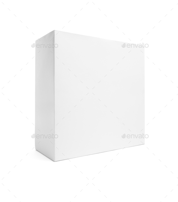 Blank White Box Isolated on a White Background Ready for Your Own