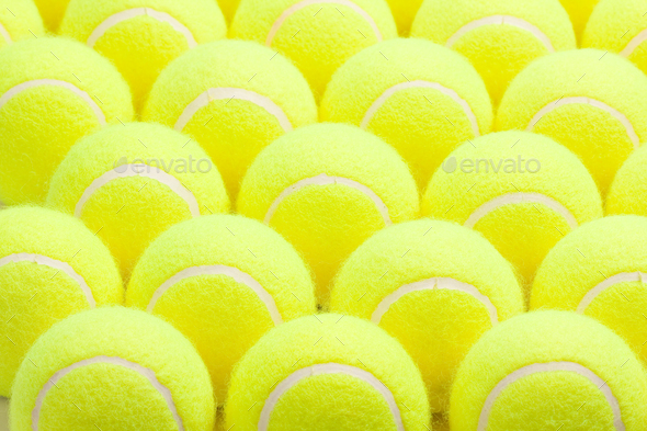 Macro Set of Brand New Tennis Balls Background Abstract. - Stock Photo - Images