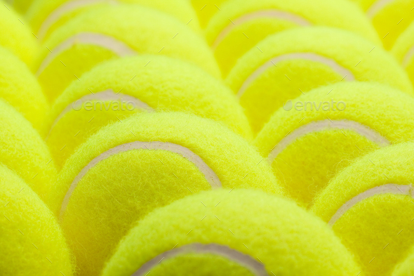 Macro Set of Brand New Tennis Balls Background Abstract. - Stock Photo - Images