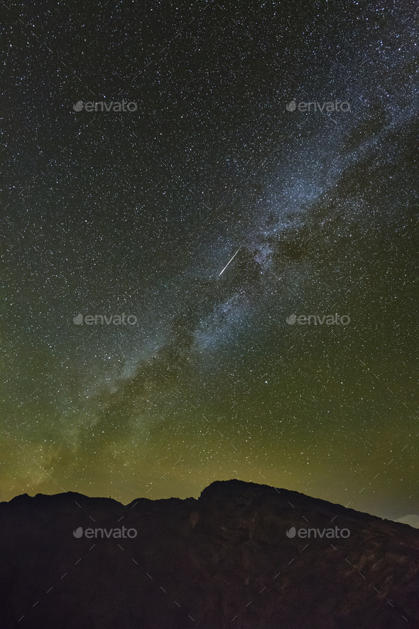 Milkyway And Shooting Star Above La Palma Caldera