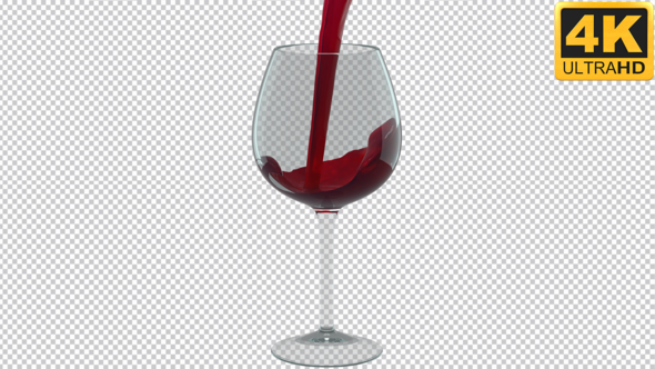 Red Wine Pouring - 4K - Alpha Channel