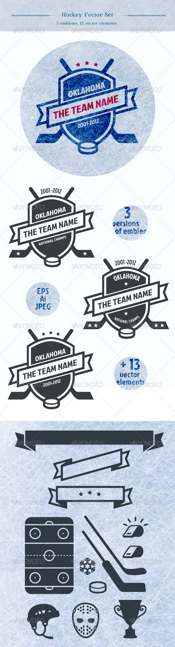 Hockey Vector Set - Sports/Activity Conceptual