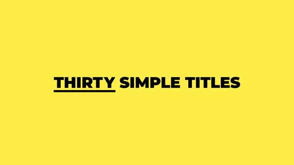 Thirty Simple Titles