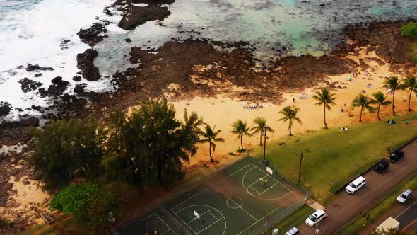 Aerial View Of Seaside Basketball Court