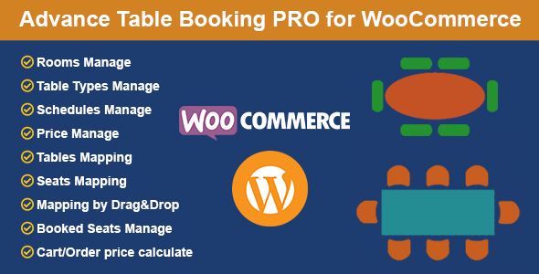 Restaurant Reservation - Table Booking with Seat Reservation for WooCommerce