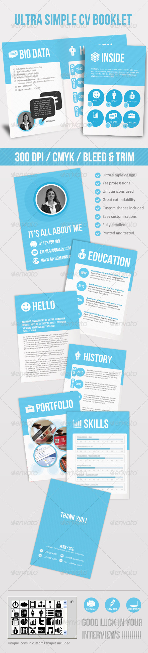 ultra simple yet professional cv booklet by anchor point heshan