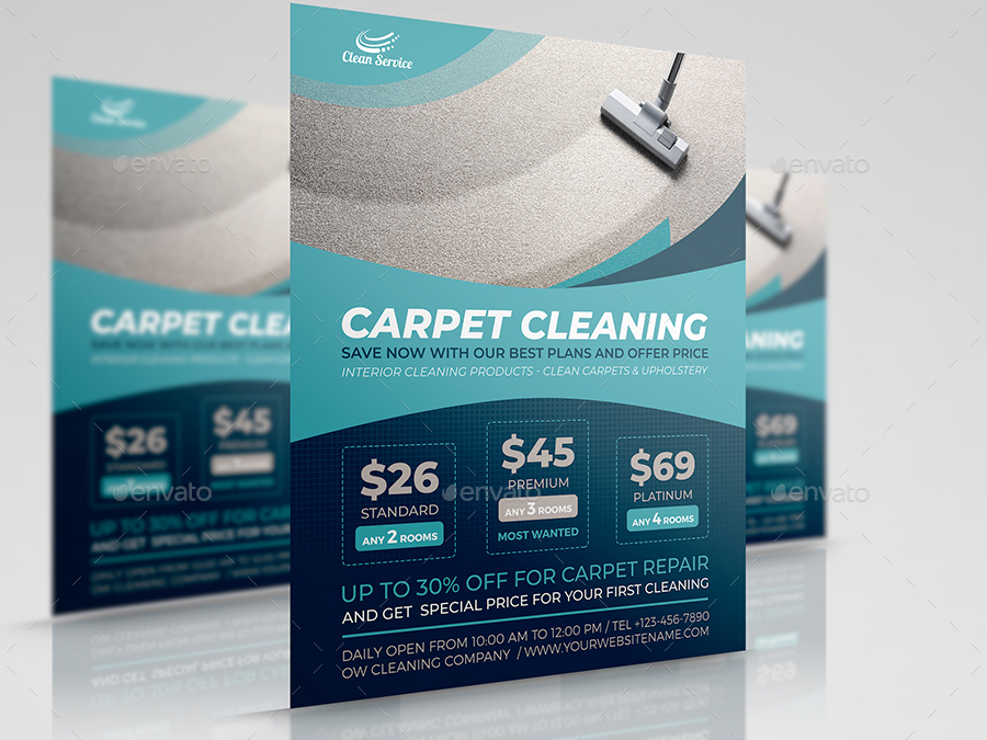 Carpet Cleaning Services Flyer Template, Print Templates GraphicRiver