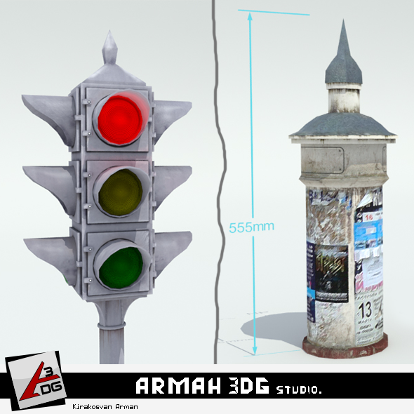 Old traffic light - 3Docean 24627138