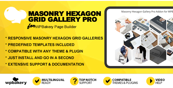 Masonry Hexagon Grid Gallery Pro Addon for WPBakery Page Builder