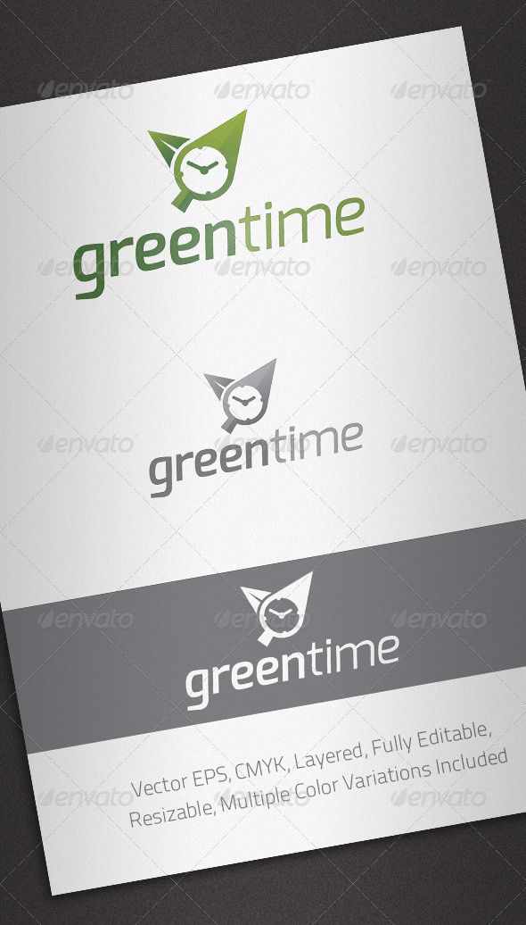 Green Time Logo Template - Abstract Logo Templates