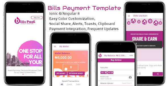 Bills Padi Mobile and Bills Payment Template