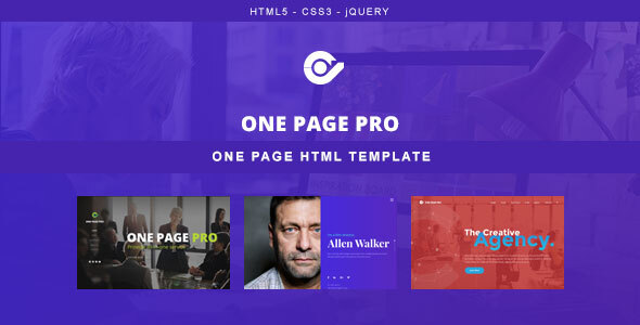 One Page Pro - ThemeForest 22121275