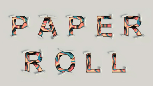 Paper Cut Roll Up Text Typeface