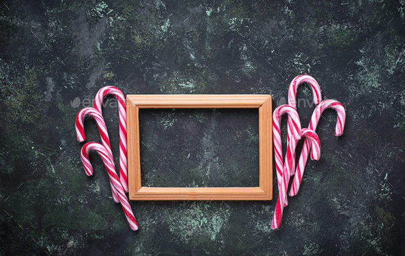 Christmas background with candy cane - Stock Photo - Images
