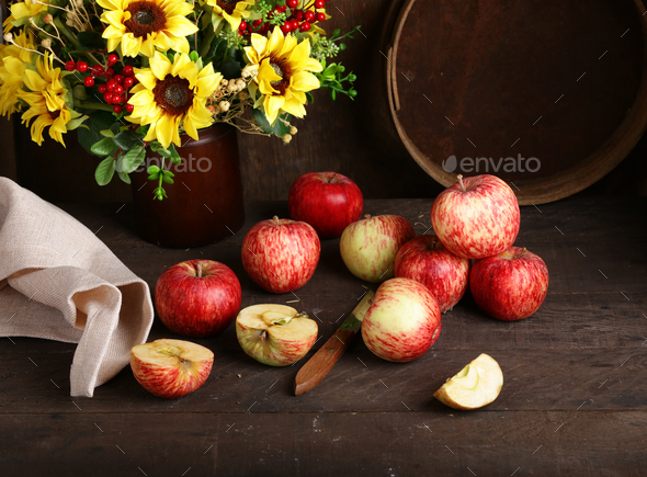 Red Ripe Organic Apples - Stock Photo - Images