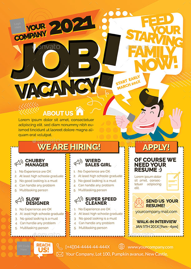 Job Vacancy Flyer, Print Templates | GraphicRiver