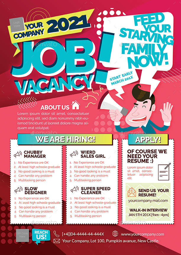 Job Vacancy Flyer, Print Templates | GraphicRiver