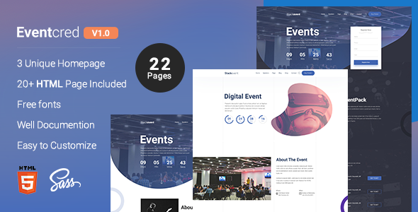 Eventcred - A Creative Event & Conference HTML Template by appscred