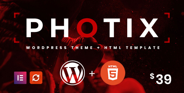 Photix Photography WordPress Theme and Website Template