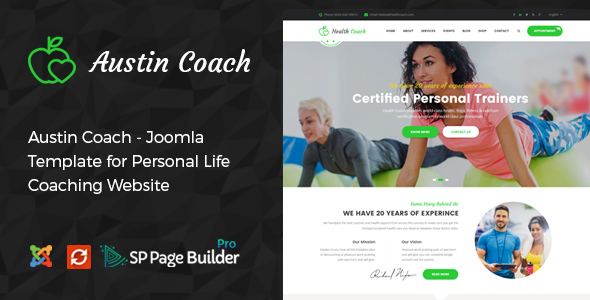Austin Coach - Joomla Template for Health, Fitness, Personal Life Coaching
