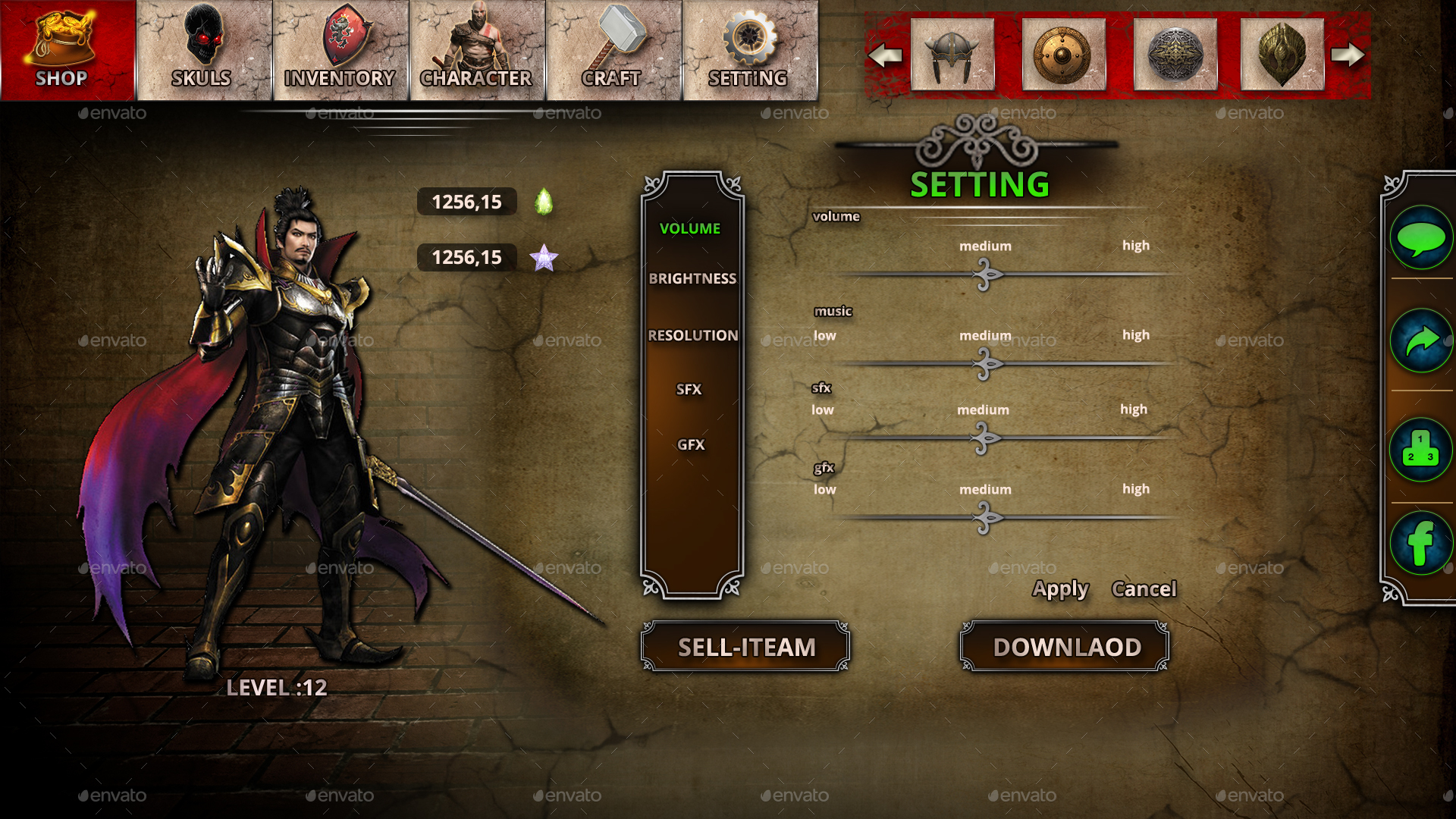 RPG-GAME UI TEMPLATE, Game Assets | GraphicRiver