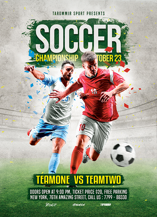 Soccer Championship Flyer, Print Templates | GraphicRiver