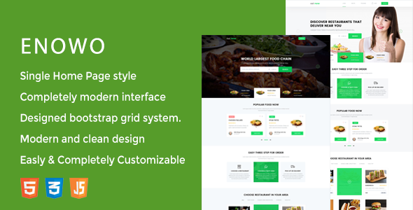 Exceptional Enowo - Restaurants  Responsive HTML Template