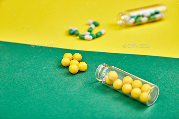 Minimalism style template for medical pills blog. - Stock Photo - Images