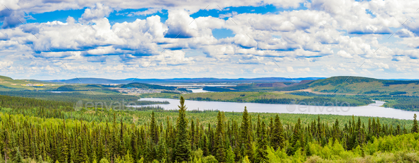 Labrador City Wabush mining towns pano NL Canada - Stock Photo - Images