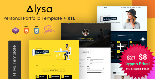 Alysa - Personal Portfolio HTML Templates