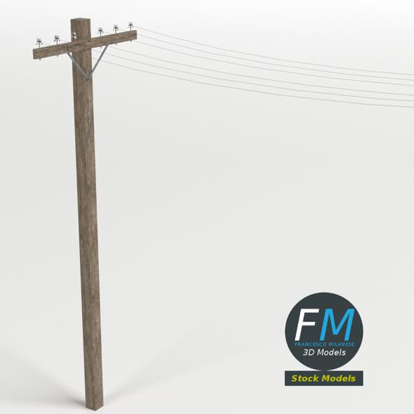 Wooden telephone pole - 3Docean 23324462