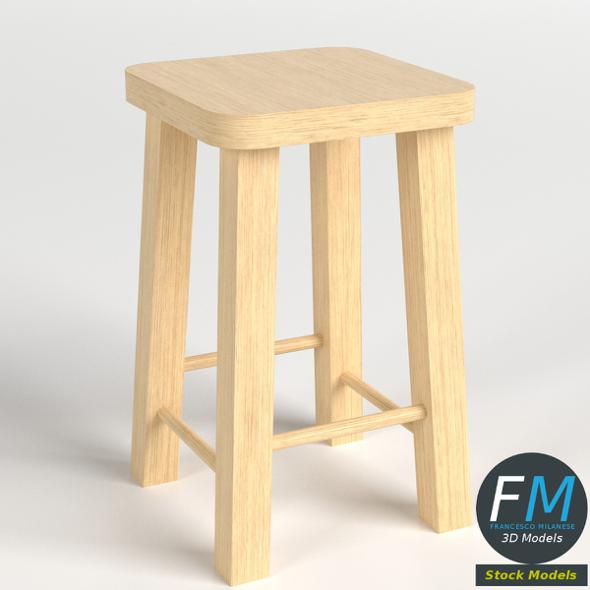 Wooden stool - 3Docean 23647805