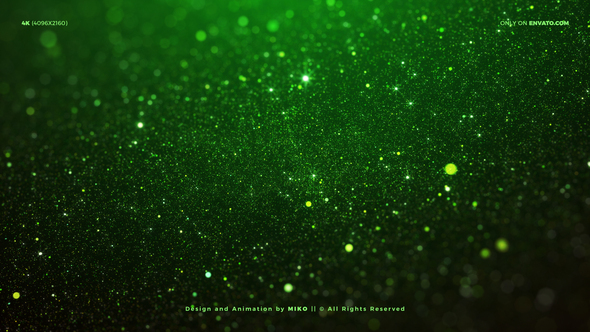 Green Particles Background 4K