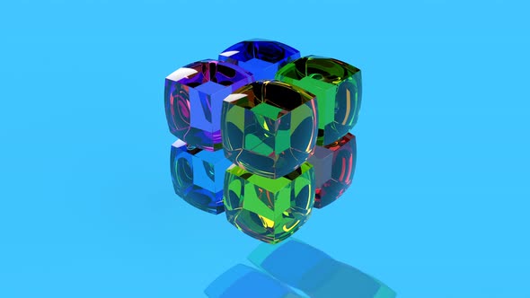 Simple Motion Graphic Color Spheres Able to Loop Seamless alt