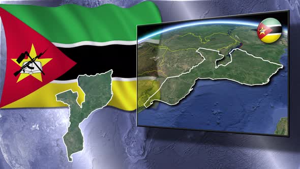 Mozambique Flag And Map Animation alt