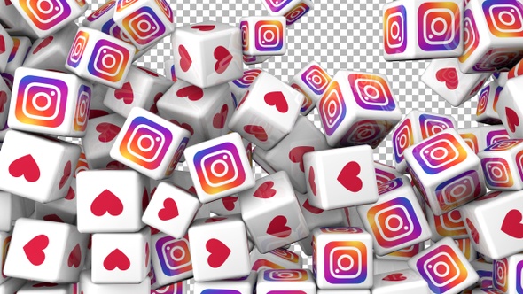 Social Media Icons Transition - Instagram, Like