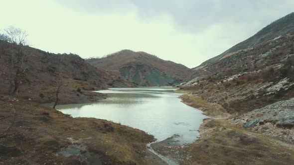 Aerial Dron Footage of Lake alt