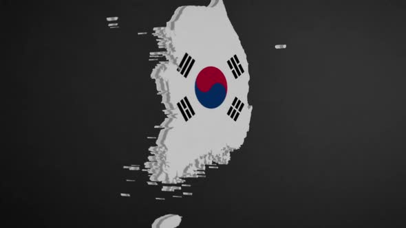 South Korea Border Map Intro Animation