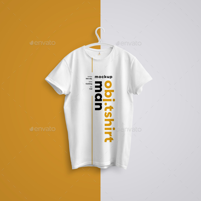 8 Mockups T-Shirts on a Hanger, in Hands and in a Box by Oleg_Design